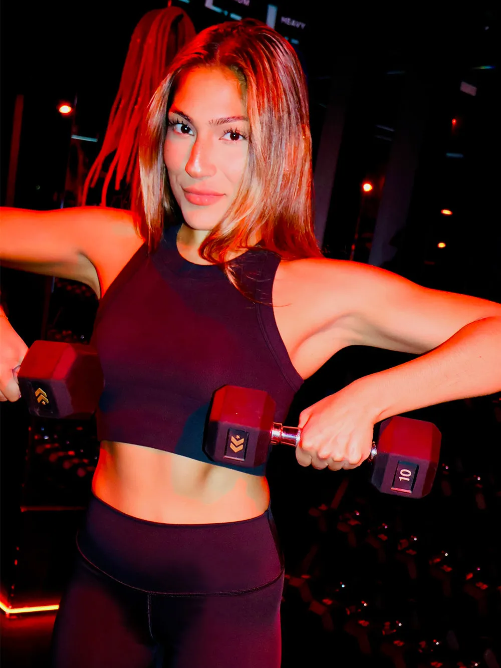 ALO BLK SEAMLESS DELIGHT HIGH NECK BRA