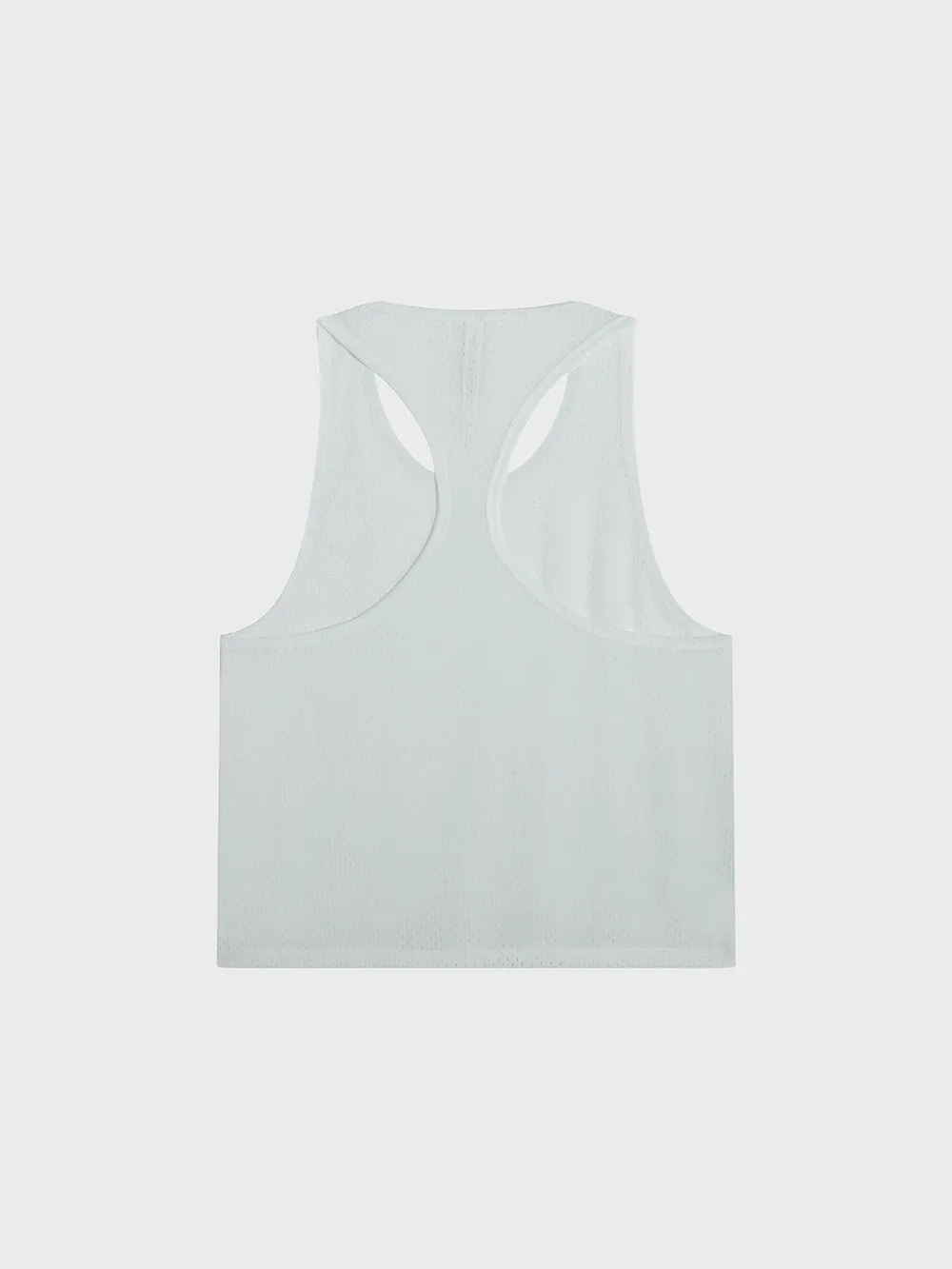 BARRY'S WHITE MESH RACERBACK TANK