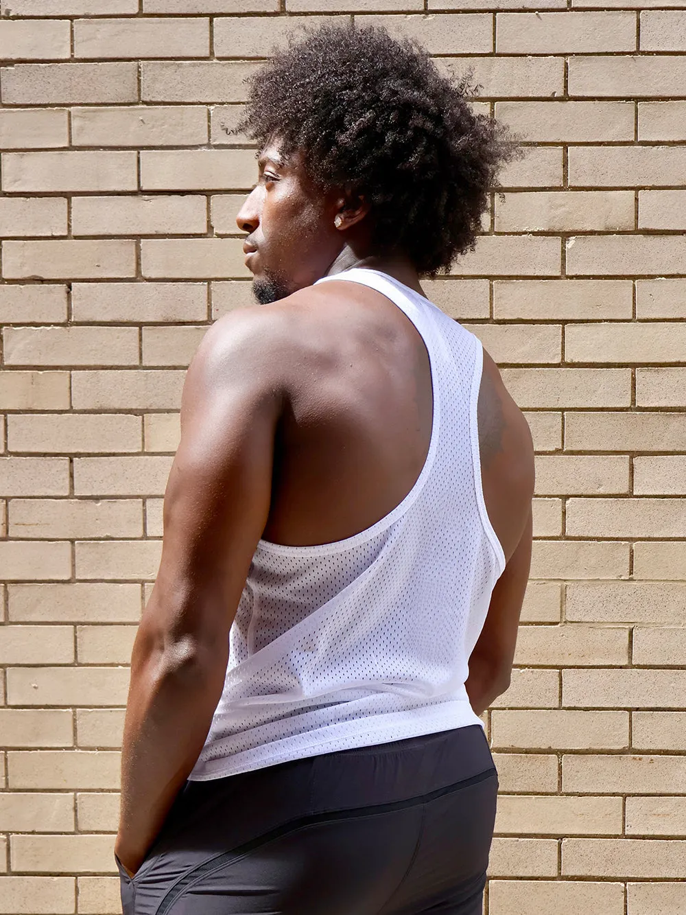 BARRY'S WHITE RELAY MESH TANK