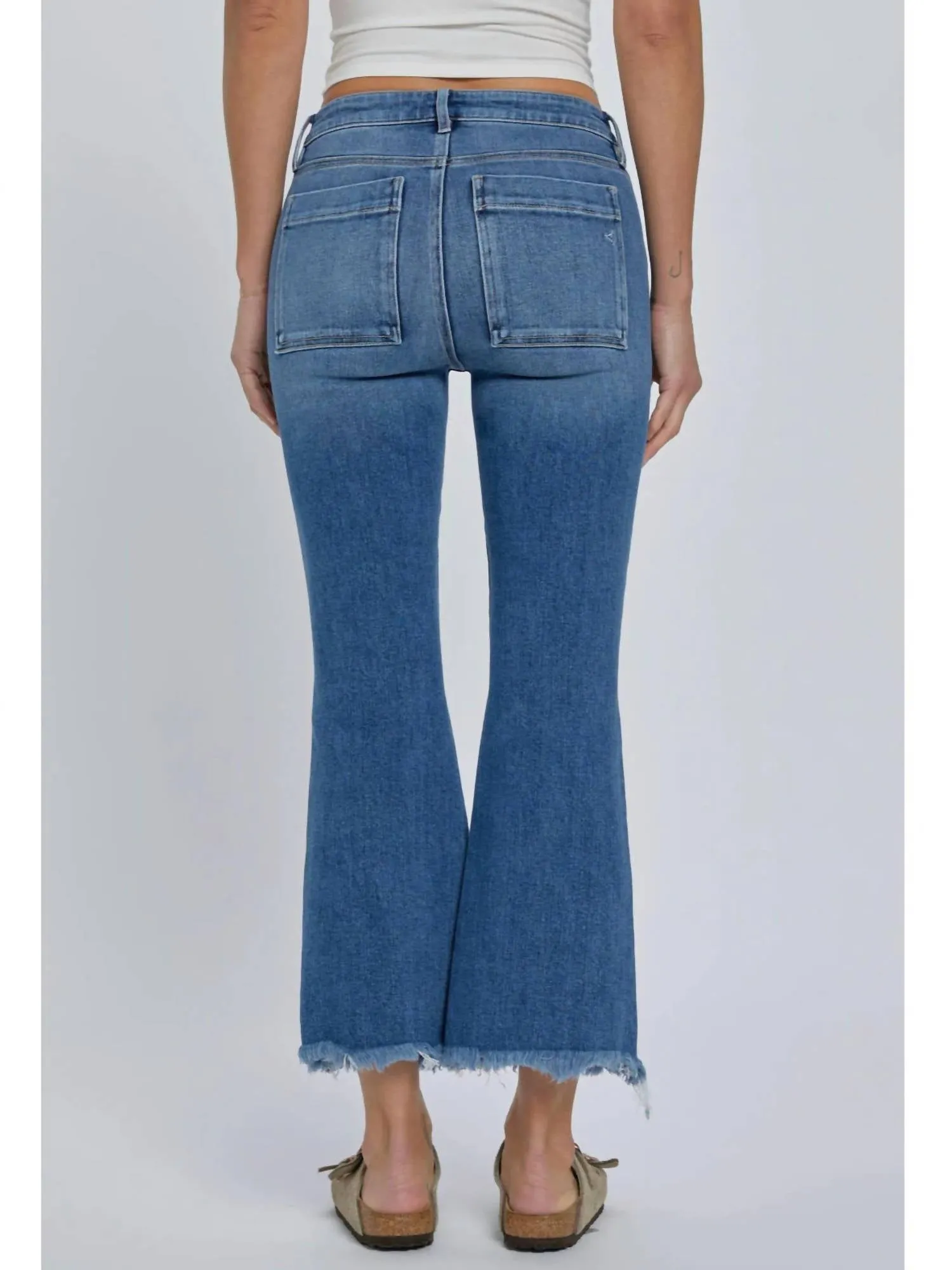 Happi Cargo Flare Jean In Medium Dark Wash