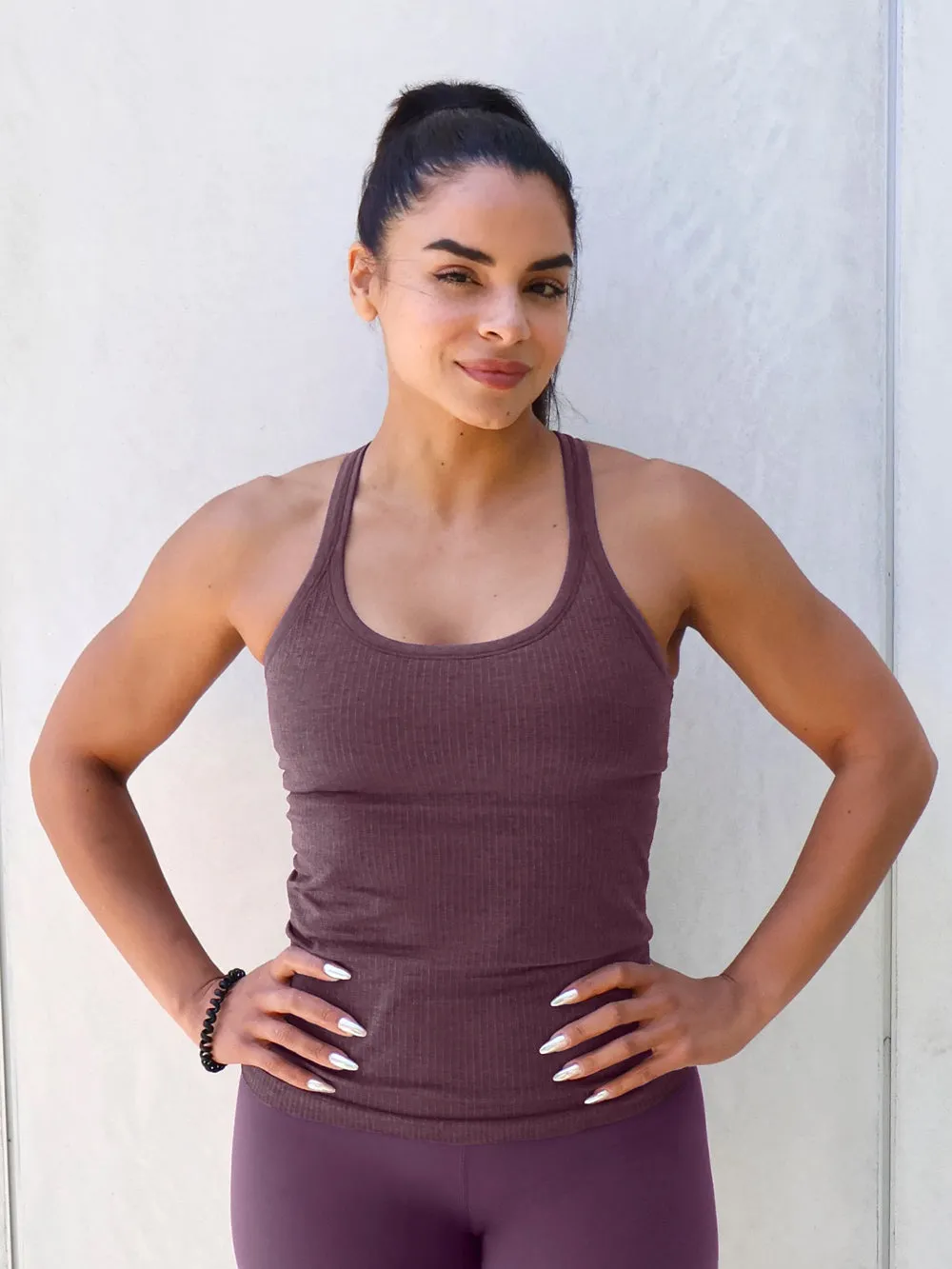 LULULEMON GRAPE THISTLE EBB TO STREET TANK