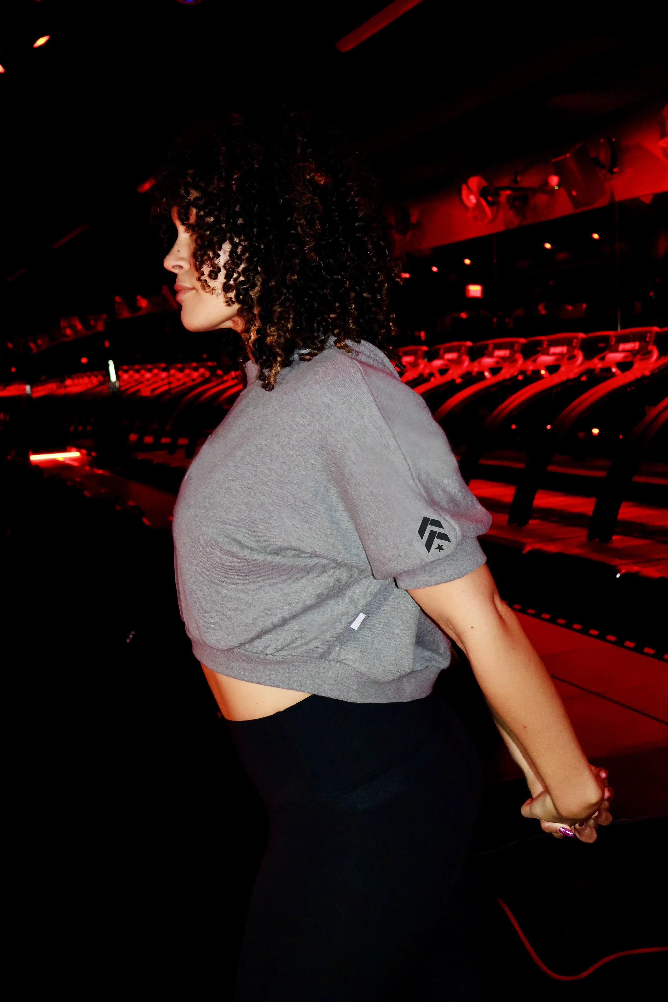 NIKE FLEECE CREW-NECK SHORT SLEEVE CARBON HEATHER