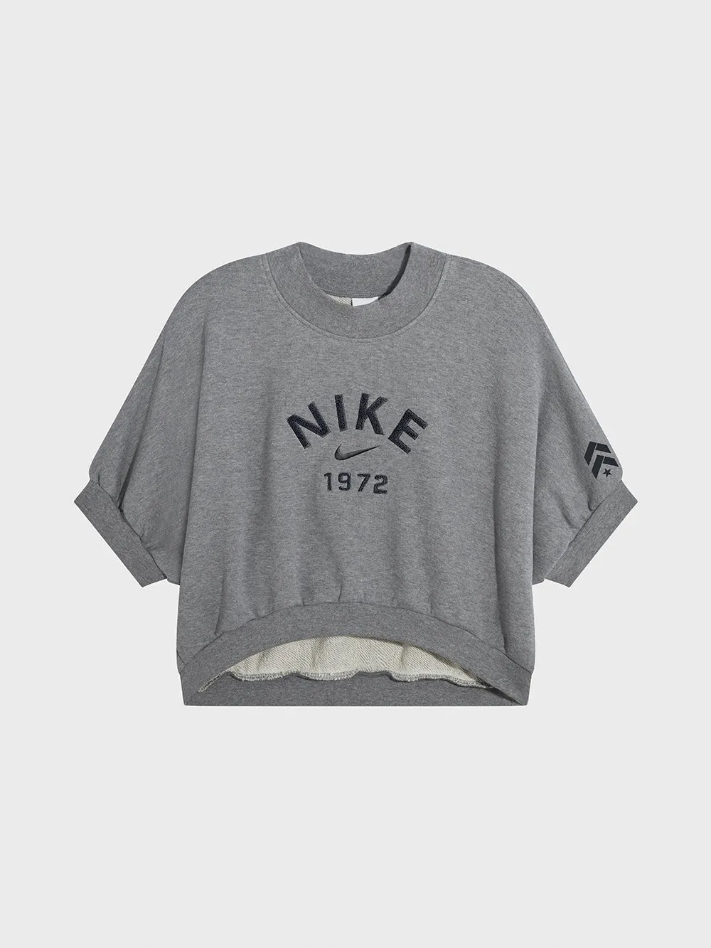 NIKE FLEECE CREW-NECK SHORT SLEEVE CARBON HEATHER