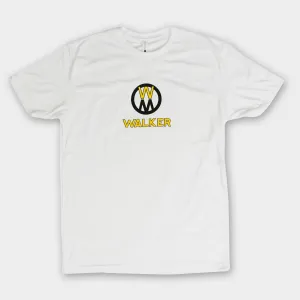 White Stacked Logo Tee